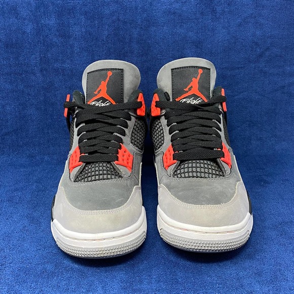 Air Jordan 4 'Infared', Gray/Charcoal/Red, women's US 9 - Picture 2 of 10